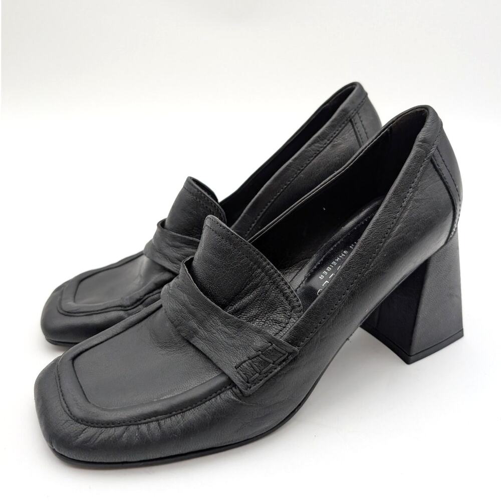 Beautiisoles Lola Loafer Heel Pump Shoes Women's Black Size US5.5 EU36